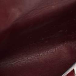 Pre Owned Prada Dark Red Saffiano Cuir Leather Double Shoulder Bag