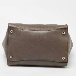 Pre Owned Prada Grey Leather Double Handle Tote