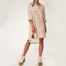 Pre Owned Prada Beige Nylon Re-Edition 2000 Baguette Bag