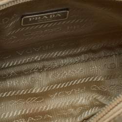 Pre Owned Prada Beige Nylon Re-Edition 2000 Baguette Bag