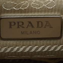 Pre Owned Prada Beige Nylon Re-Edition 2000 Baguette Bag