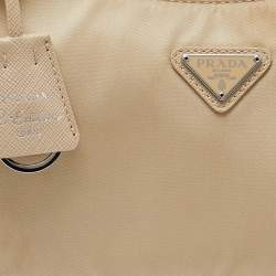 Pre Owned Prada Beige Nylon Re-Edition 2000 Baguette Bag