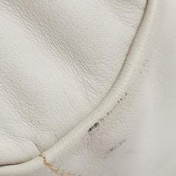 Prada Off White Vitello Daino Leather Zip Hobo