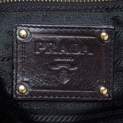 Pre Owned Prada Brown Glace Leather Tote