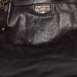 Pre Owned Prada Brown Glace Leather Tote