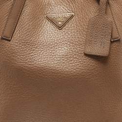 Pre Owned Prada Beige Cervo Leather Tote