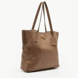 Pre Owned Prada Beige Cervo Leather Tote