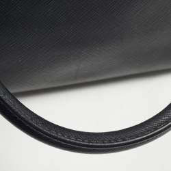 Pre Owned Prada Black Saffiano Leather Small Double Zip Tote