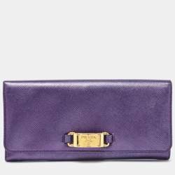 Prada Purple Patent zippered 2024 long wallet