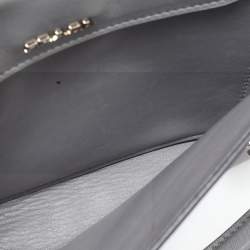 Pre Owned Prada Grey/Yellow Vitello Soft Leather Double Flap Bag