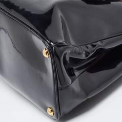 Pre Owned Prada Black Spazzolato Leather Parabole Tote