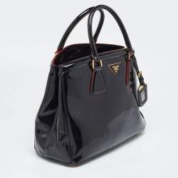 Pre Owned Prada Black Spazzolato Leather Parabole Tote