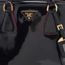 Pre Owned Prada Black Spazzolato Leather Parabole Tote