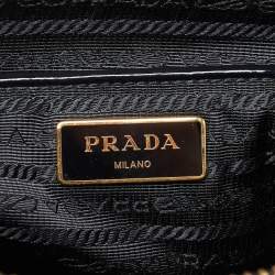 Pre Owned Prada Black Spazzolato Leather Parabole Tote