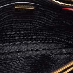 Pre Owned Prada Black Spazzolato Leather Parabole Tote