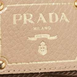 Pre Owned Prada Beige Vitello Phoenix Leather Tote