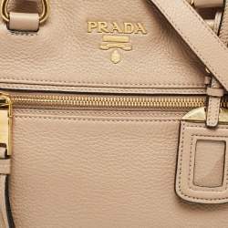 Pre Owned Prada Beige Vitello Phoenix Leather Tote