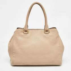 Pre Owned Prada Beige Vitello Phoenix Leather Tote