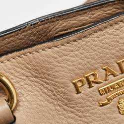 Pre Owned Prada Beige Vitello Phoenix Leather Tote