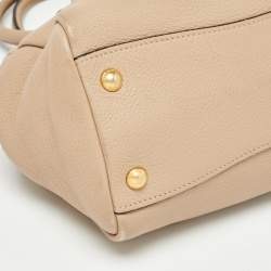 Pre Owned Prada Beige Vitello Phoenix Leather Tote