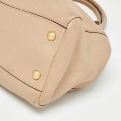 Pre Owned Prada Beige Vitello Phoenix Leather Tote