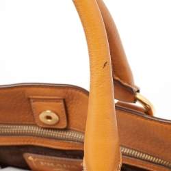 Pre Owned Prada Brown Vitello Daino Leather Open Tote