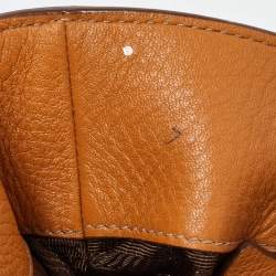 Pre Owned Prada Brown Vitello Daino Leather Open Tote