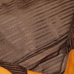 Pre Owned Prada Brown Vitello Daino Leather Open Tote