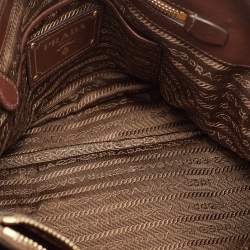 Pre Owned Prada Two Tone Brown Nylon and Leather Tote