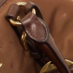 Pre Owned Prada Two Tone Brown Nylon and Leather Tote