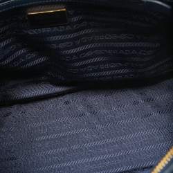 Pre Owned Prada Blue Saffiano Lux Leather Medium Galleria Tote