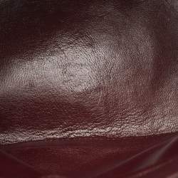 Pre Owned Prada Burgundy Saffiano Lux Leather Small Galleria Double Zip Tote