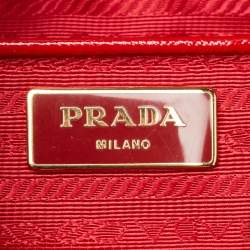 مملوكة مسبقًا حقيبة يد توتس برادا غاليريا جلد سافيانو فيرنيس أحمر