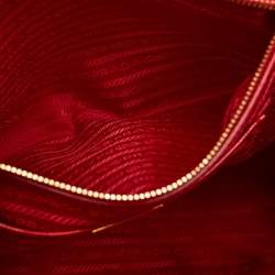 مملوكة مسبقًا حقيبة يد توتس برادا غاليريا جلد سافيانو فيرنيس أحمر