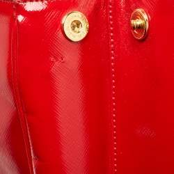 مملوكة مسبقًا حقيبة يد توتس برادا غاليريا جلد سافيانو فيرنيس أحمر