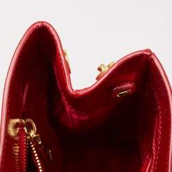 مملوكة مسبقًا حقيبة يد توتس برادا غاليريا جلد سافيانو فيرنيس أحمر