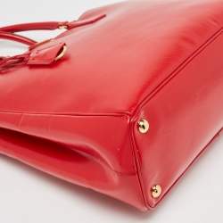 مملوكة مسبقًا حقيبة  يد توتس برادا غاليريا جلد سافيانو فيرنيس أحمر