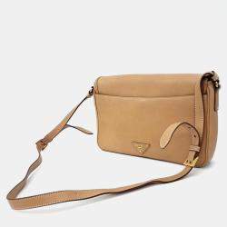 Prada Beige Leather City Calf Crossbody Bag