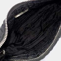 Prada Black Nappa Gaufre Tessuto Chain Hobo Bag