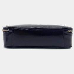 Pre Owned Prada Black Leather Spazzolato Travel Crossbody Bag