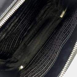 Pre Owned Prada Black Leather Spazzolato Travel Crossbody Bag