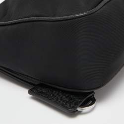 Prada Black Nylon and Leathre Re-Edition 2005 Baguette Bag