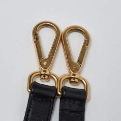 Prada Black Nappa Gaufre Leather Buckle Satchel