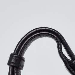 Prada Black Nappa Gaufre Leather Buckle Satchel