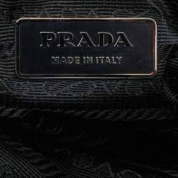 Pre Owned Prada Black Leather Zip Shoulder Bag