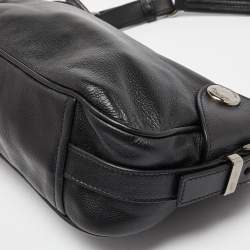 Pre Owned Prada Black Leather Zip Shoulder Bag