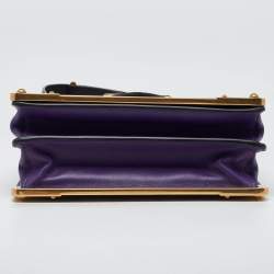 Prada Violet/Black Saffiano Leather Cahier Flap Shoulder Bag
