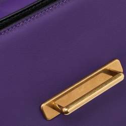 Prada Violet/Black Saffiano Leather Cahier Flap Shoulder Bag