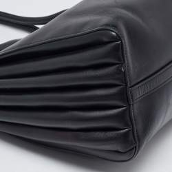 Pre Owned Prada Black Leather City Bibliotheque Tote