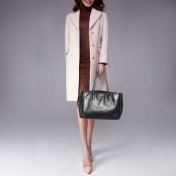 Pre Owned Prada Black Leather City Bibliotheque Tote